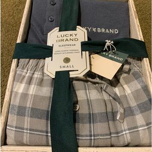 Lucky Brand long sleeve Henley and flannel pants